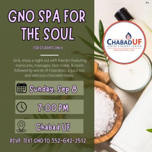 GNO Spa Night Chabad UF Fall 24