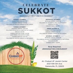 Sukkot First Days & Shabbat Chabad UF 25